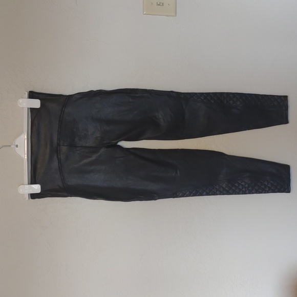 Spanx Faux Leather Quilted Moto Leggings - Picture 6 of 8